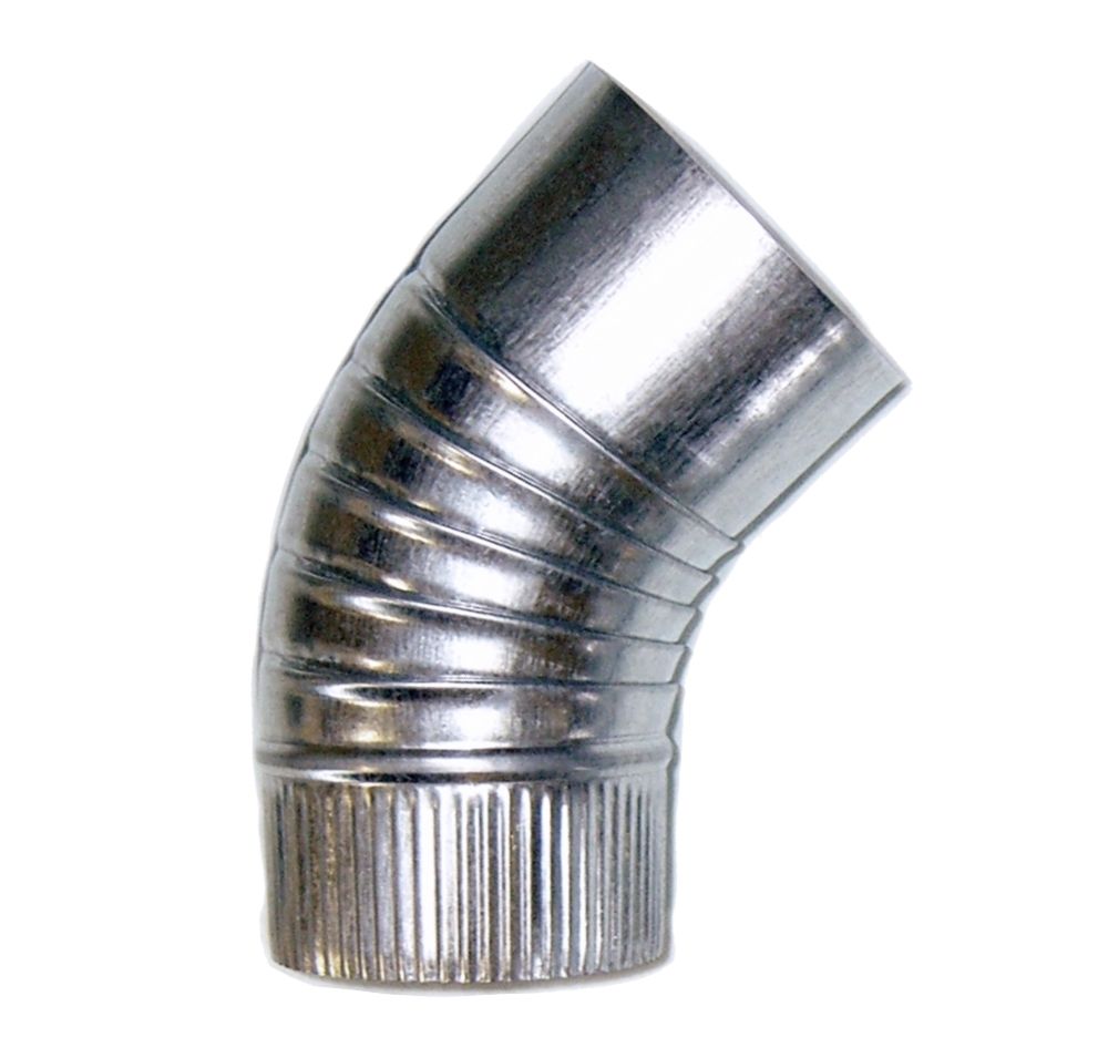 Codo galvanizado agrafado 45° diametro 120 mm